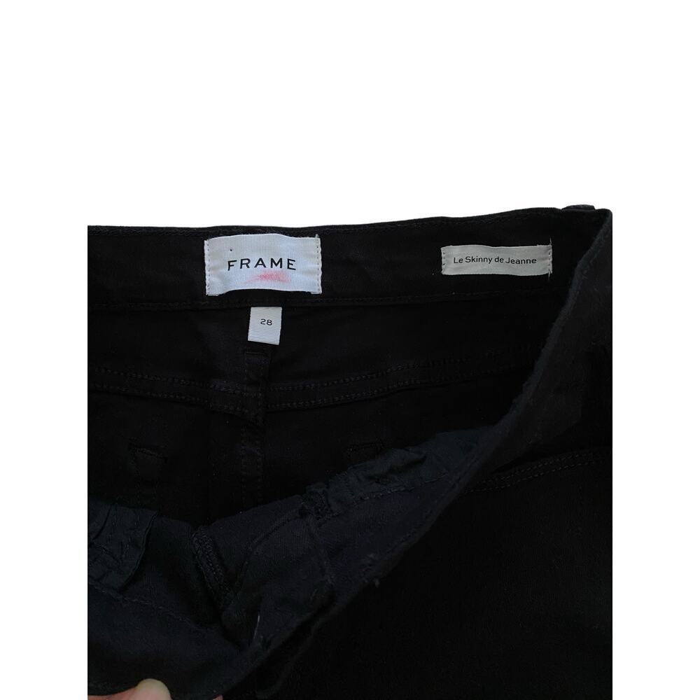 FRAME Denim Le Skinny de Jeanne Raw Stagger Mid-rise Women Goth Y2K Jeans 28 - Picture 9 of 9